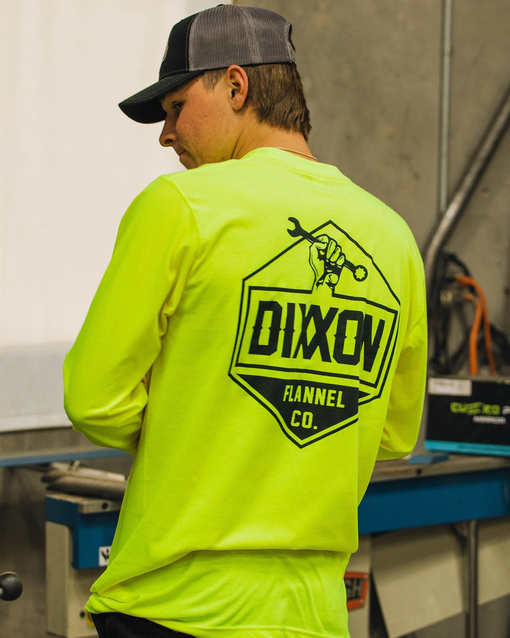 Working Class Hi Vis Long Sleeve T-Shirt - Safety Yellow - Image 3