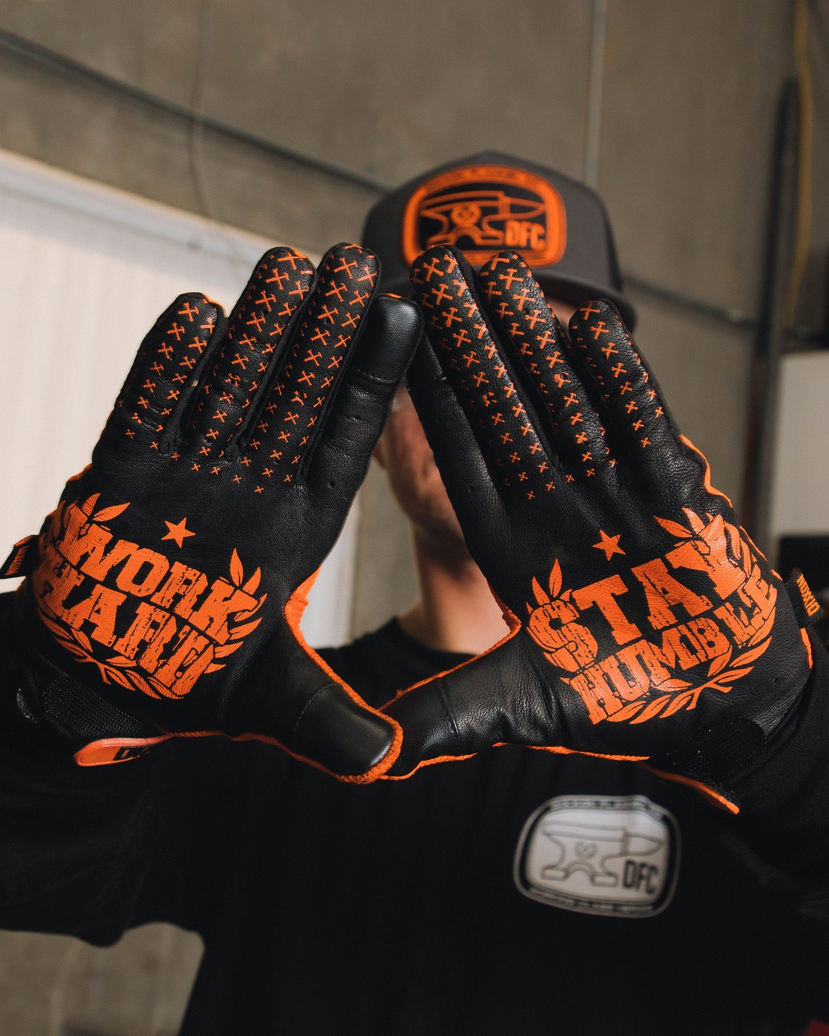 Working Class Moto Gloves - Floro Orange - Image 2