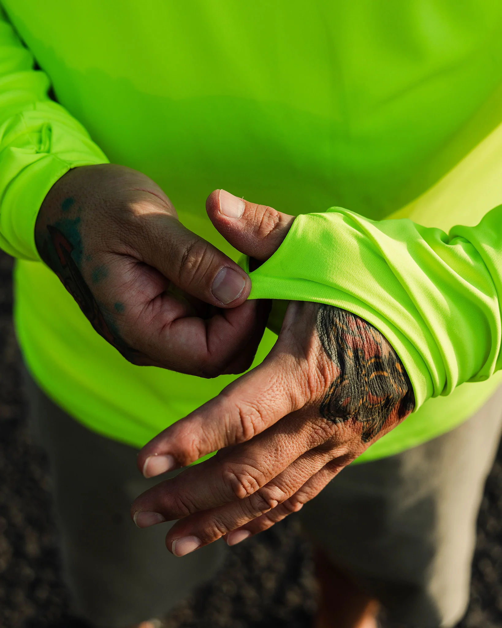 Black Crested UV Long Sleeve - Safety Yellow - Image 2