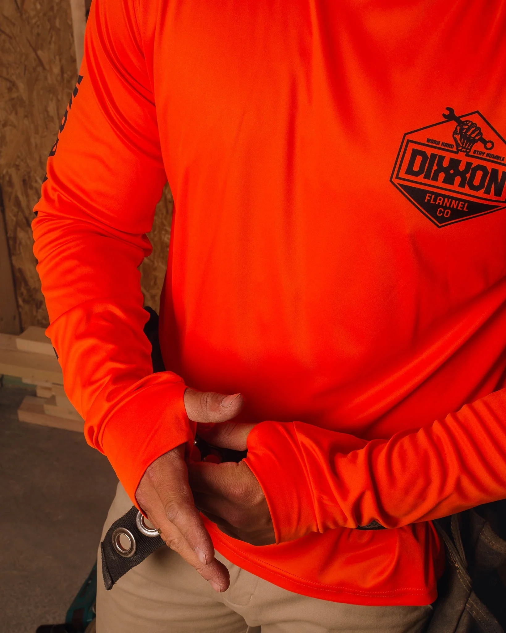 Working Class UV Long Sleeve T-Shirt - Orange - Image 5