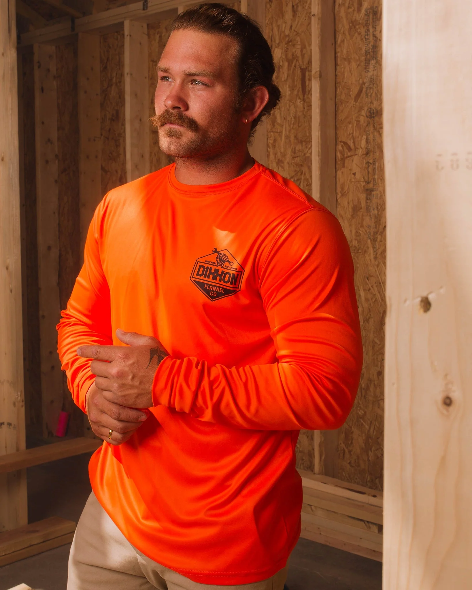 Working Class UV Long Sleeve T-Shirt - Orange - Image 6