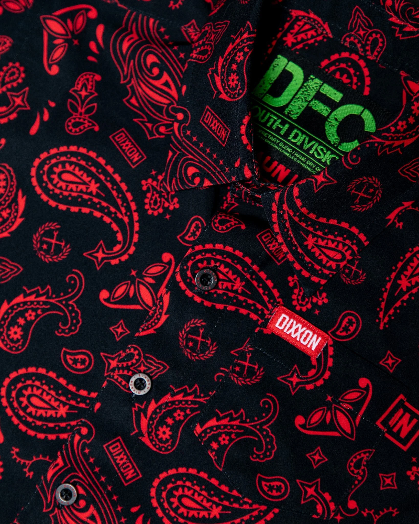 Youth Hankie Party Shirt - Black & Red - Image 2