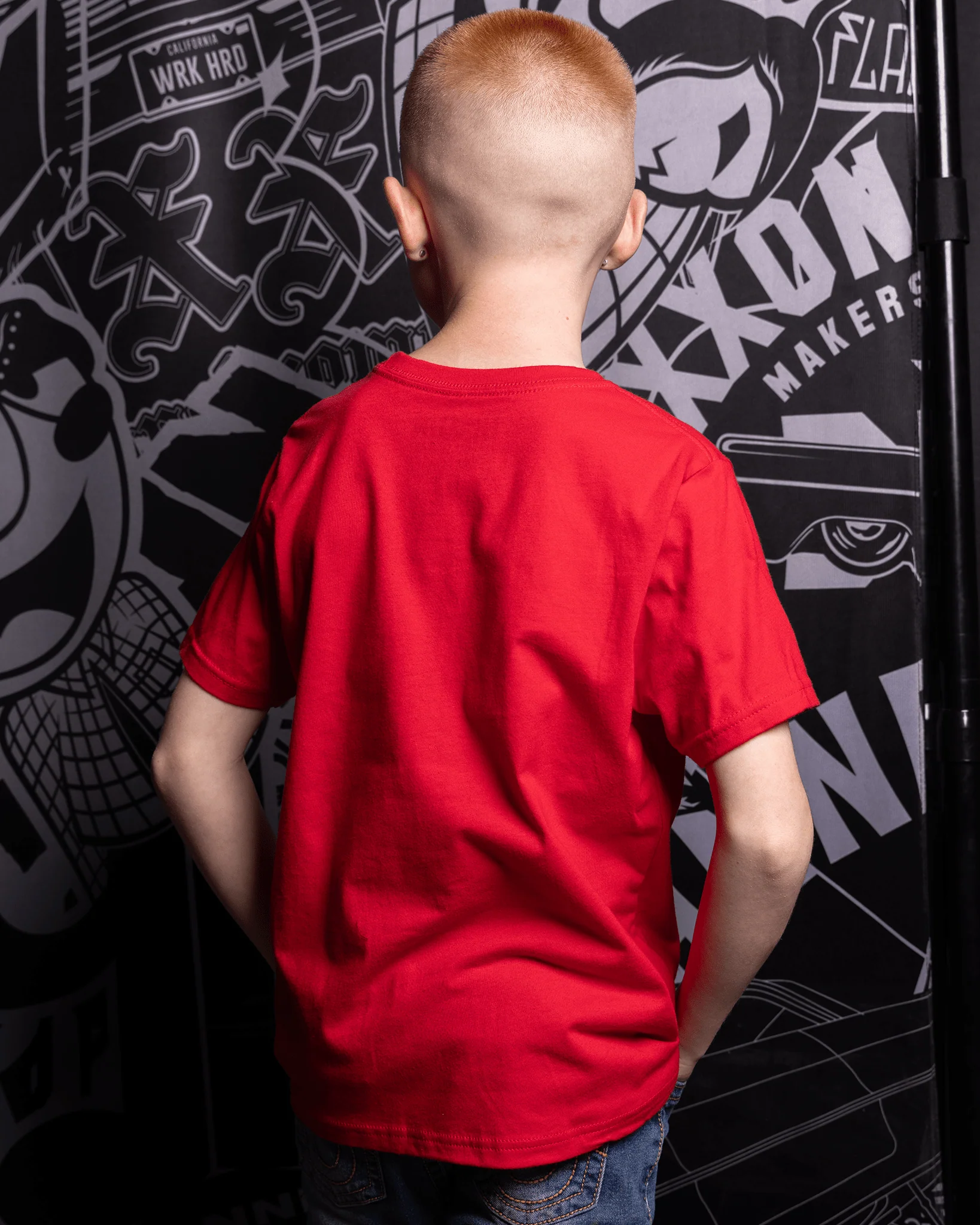 Youth Pit Crew T-Shirt - Red - Image 2